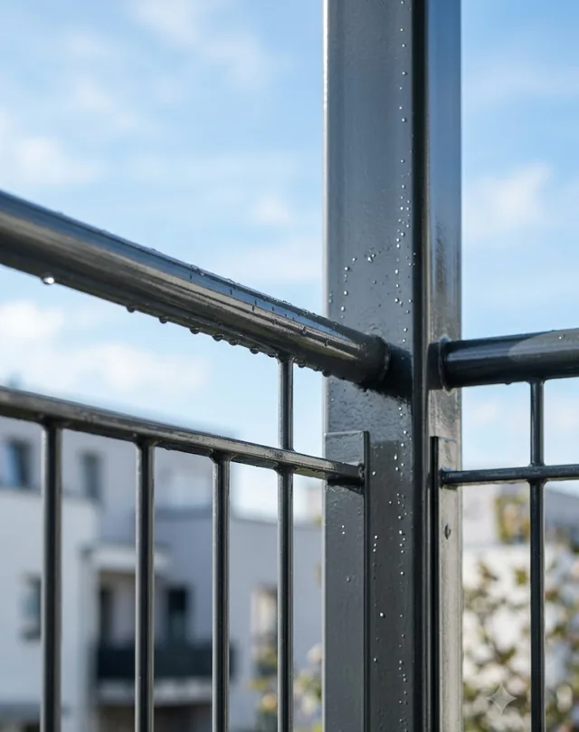 Weatherproof coated railing