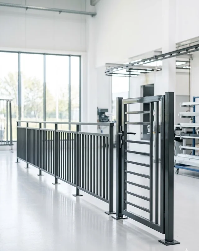 Powder-coated architectural railings