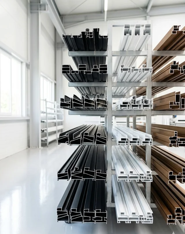 Powder-coated door and window profiles