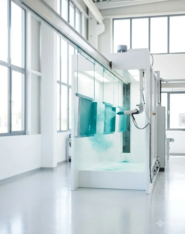 Electrostatic powder coating booth