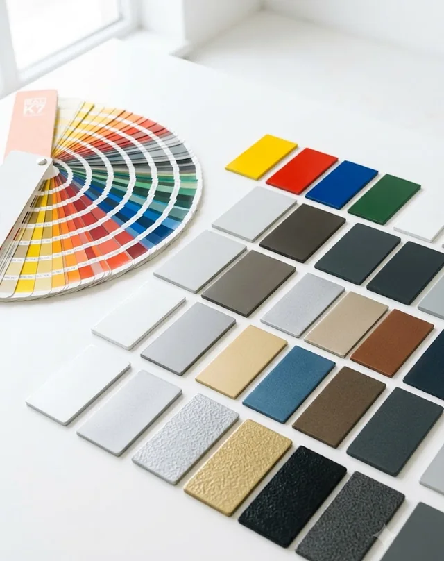 RAL colour range and coated samples