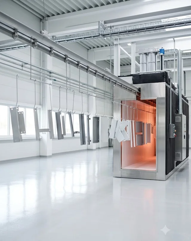 Curing oven for thermolacquering